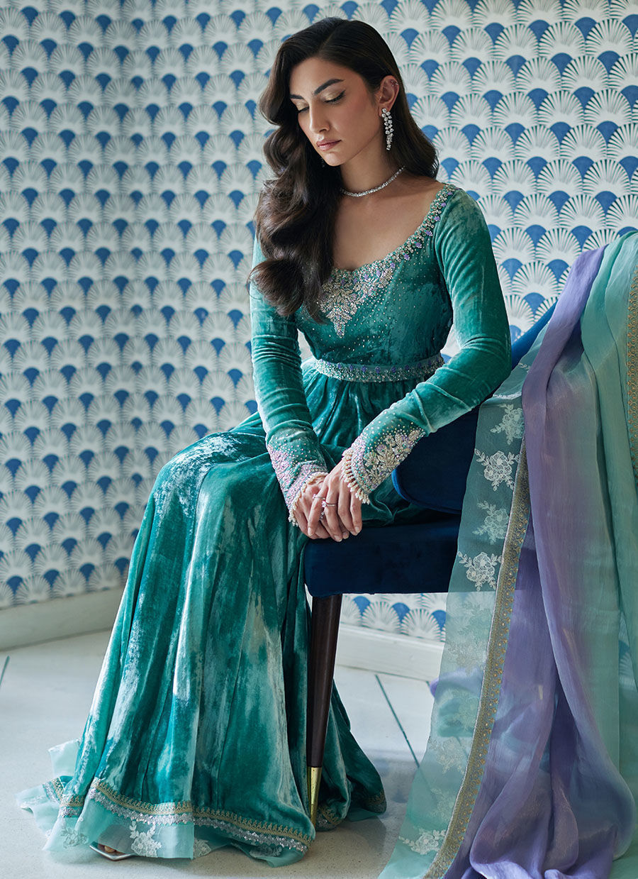 Naja Aqua Kalidaar and Dupatta