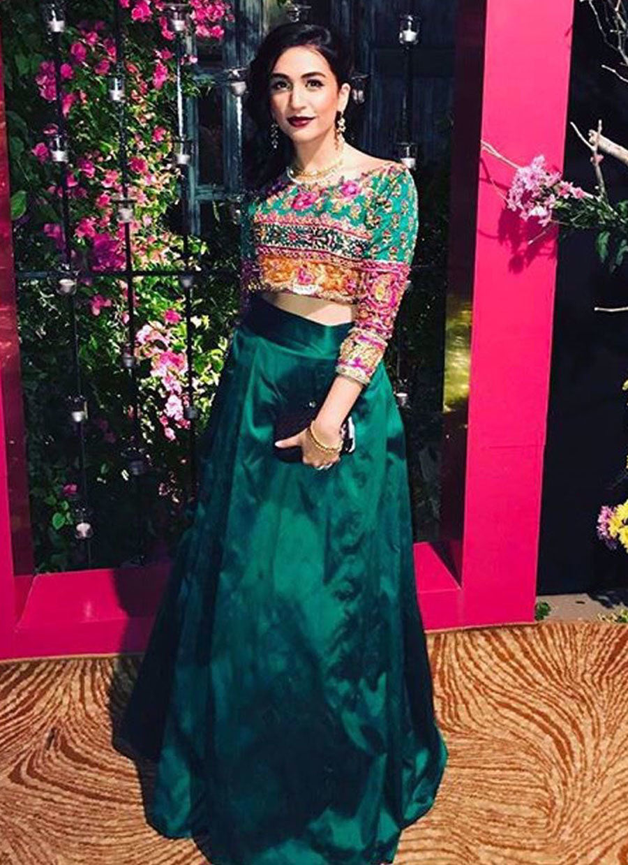 Sana Ansari in a show stopping Farah Talib Aziz lengha choli!