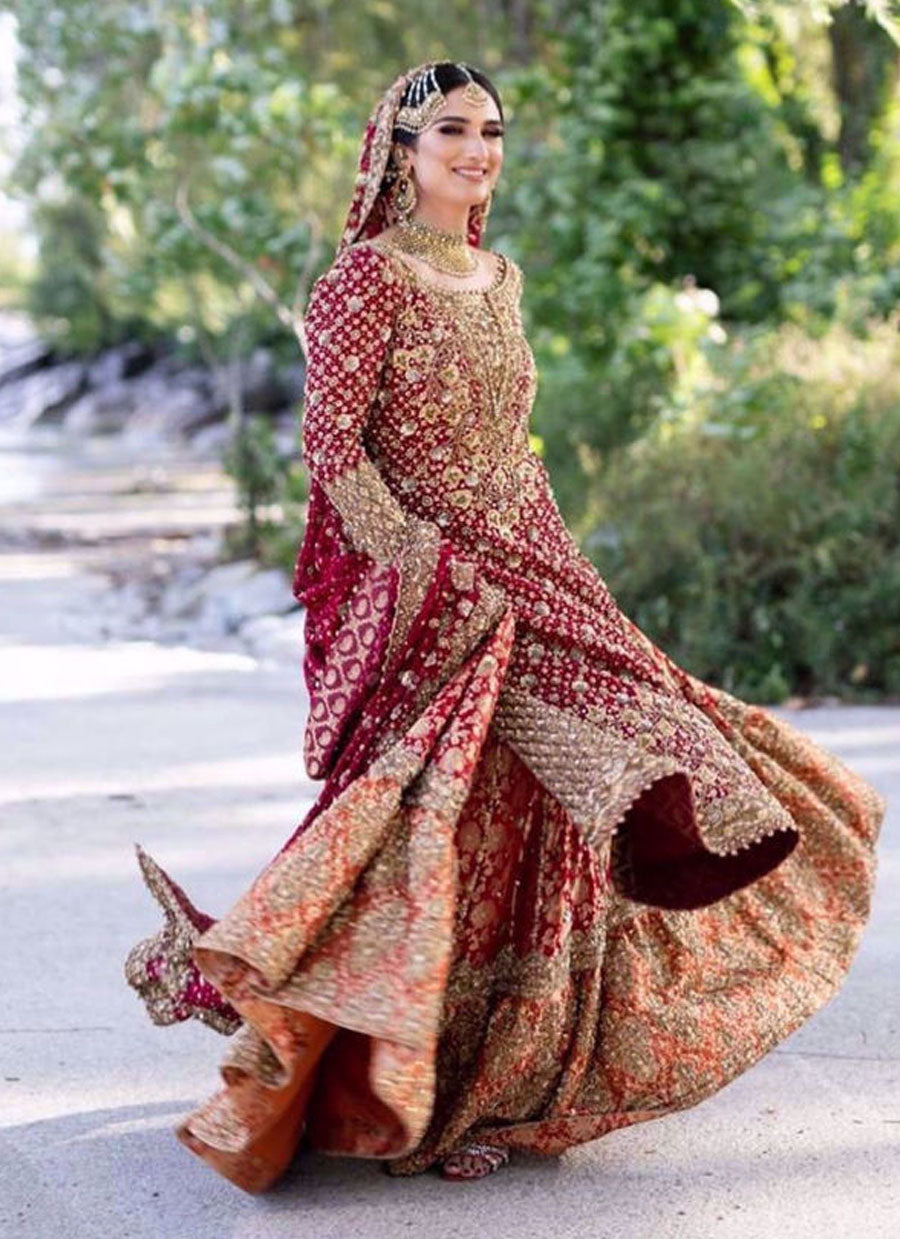 Saliha Ayub Gorgeous in a Traditional Scarlet Red Bridal