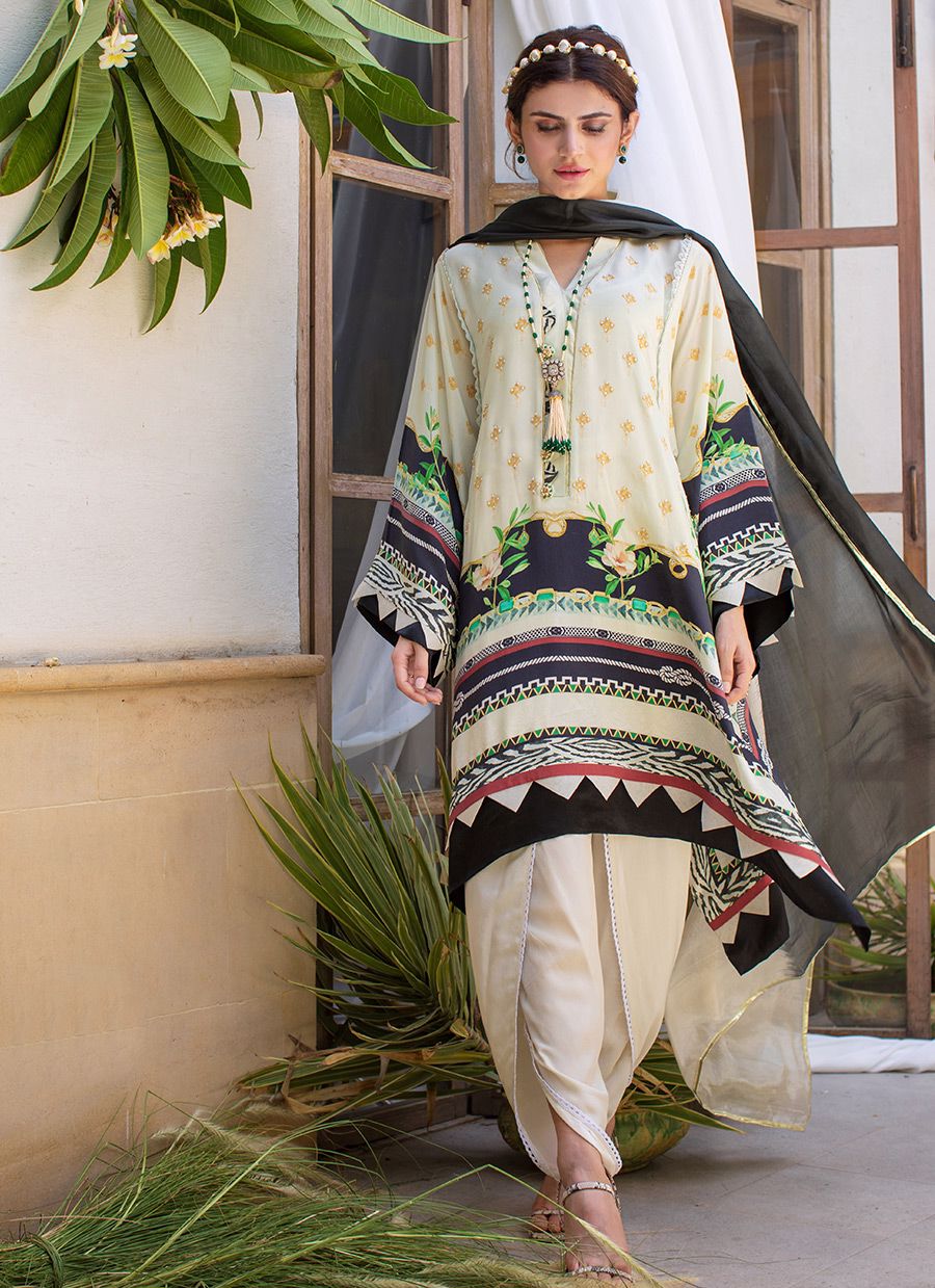 Ivory Overlap Shalwar