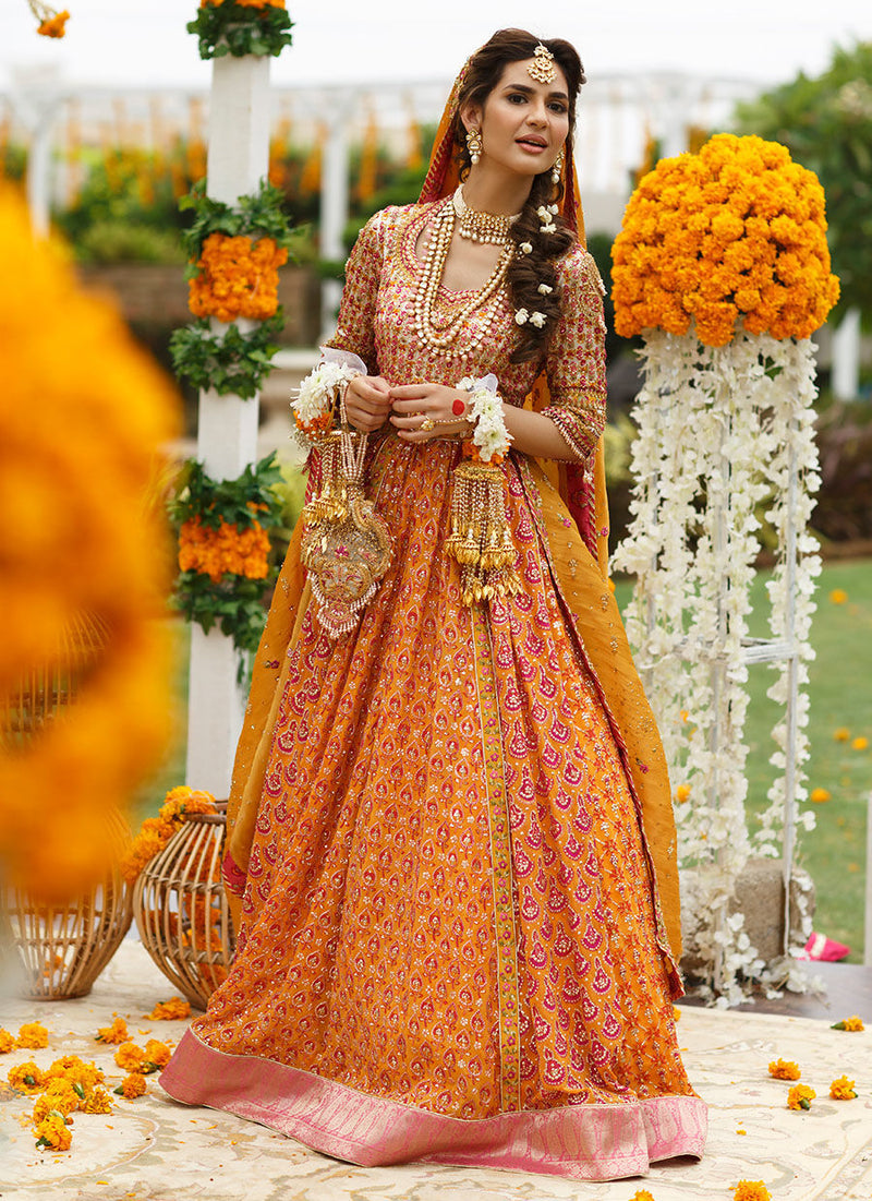 Riha Saffron Lehenga Choli