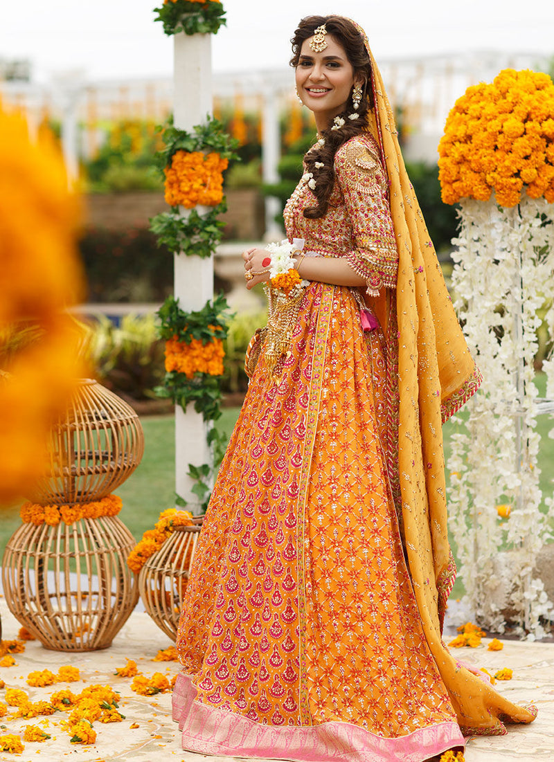 Riha Saffron Lehenga Choli