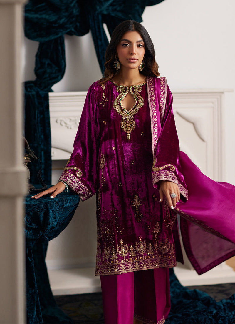Emili Velvet Shirt and Dupatta