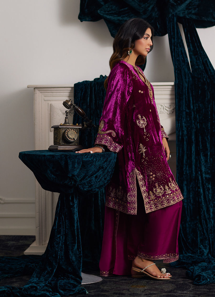 Emili Velvet Shirt and Dupatta