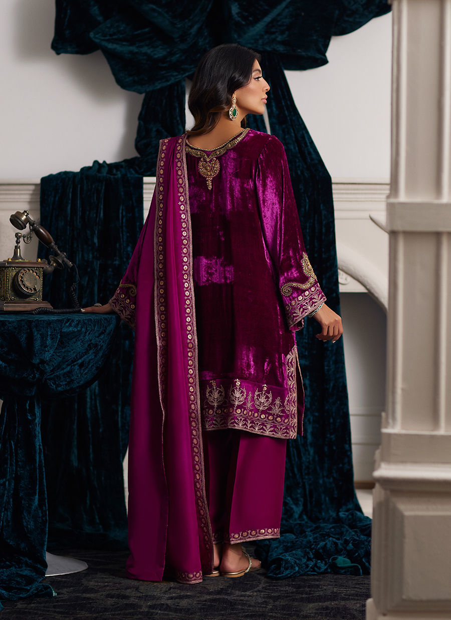 Emili Velvet Shirt and Dupatta