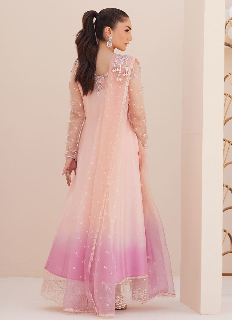 Deedee Pink Ombre Paneled Shirt Dupatta and Pants