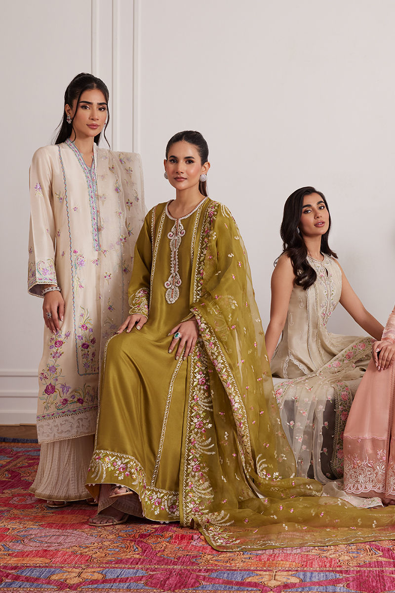 Everly Cream Shirt And Dupatta with pants