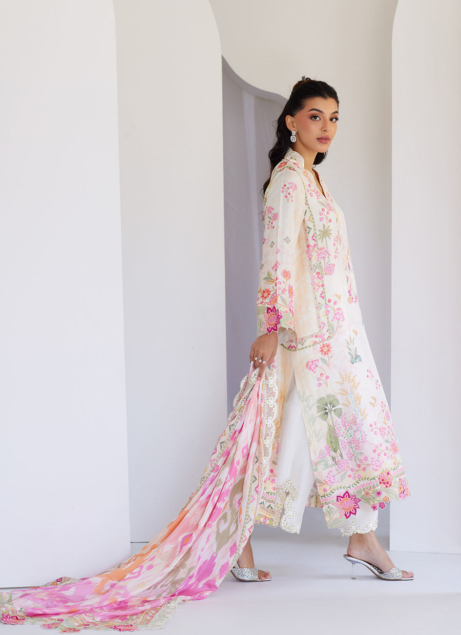 Faye Ivory Shirt And Dupatta