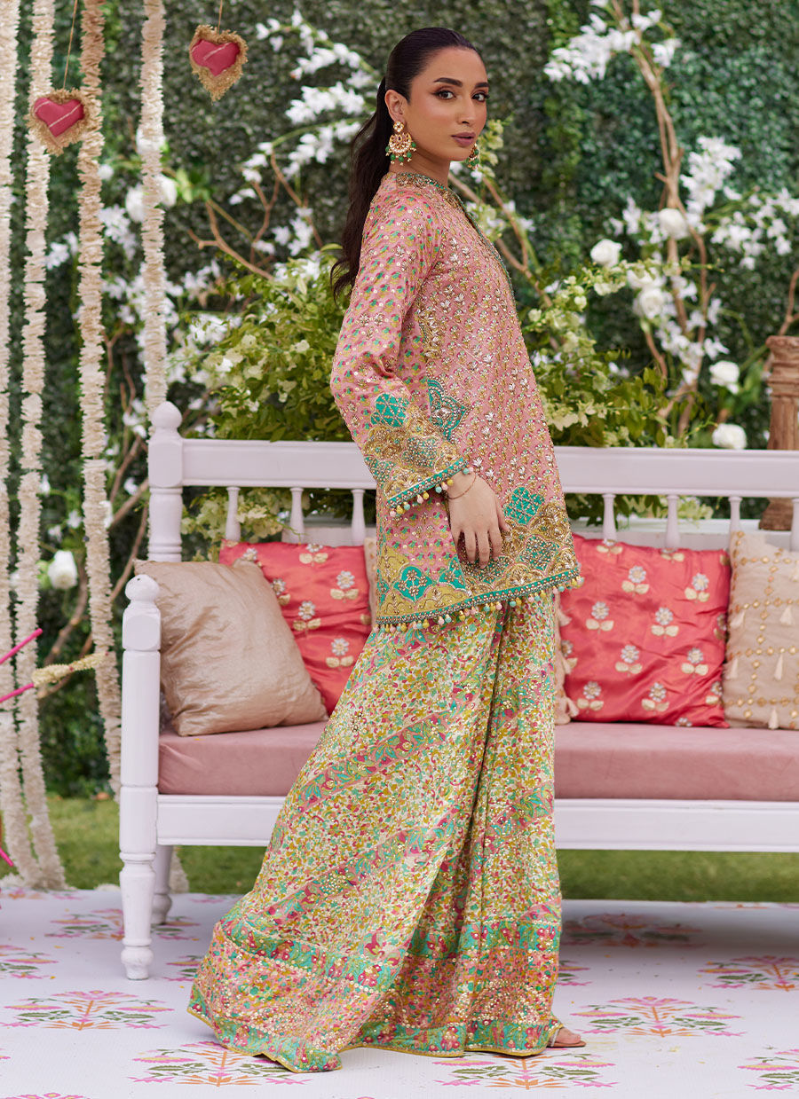 Shae Blockprinted Dhaka And Short Jacket