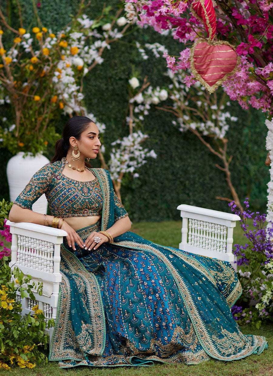 Ishana Teal Lehnga Choli