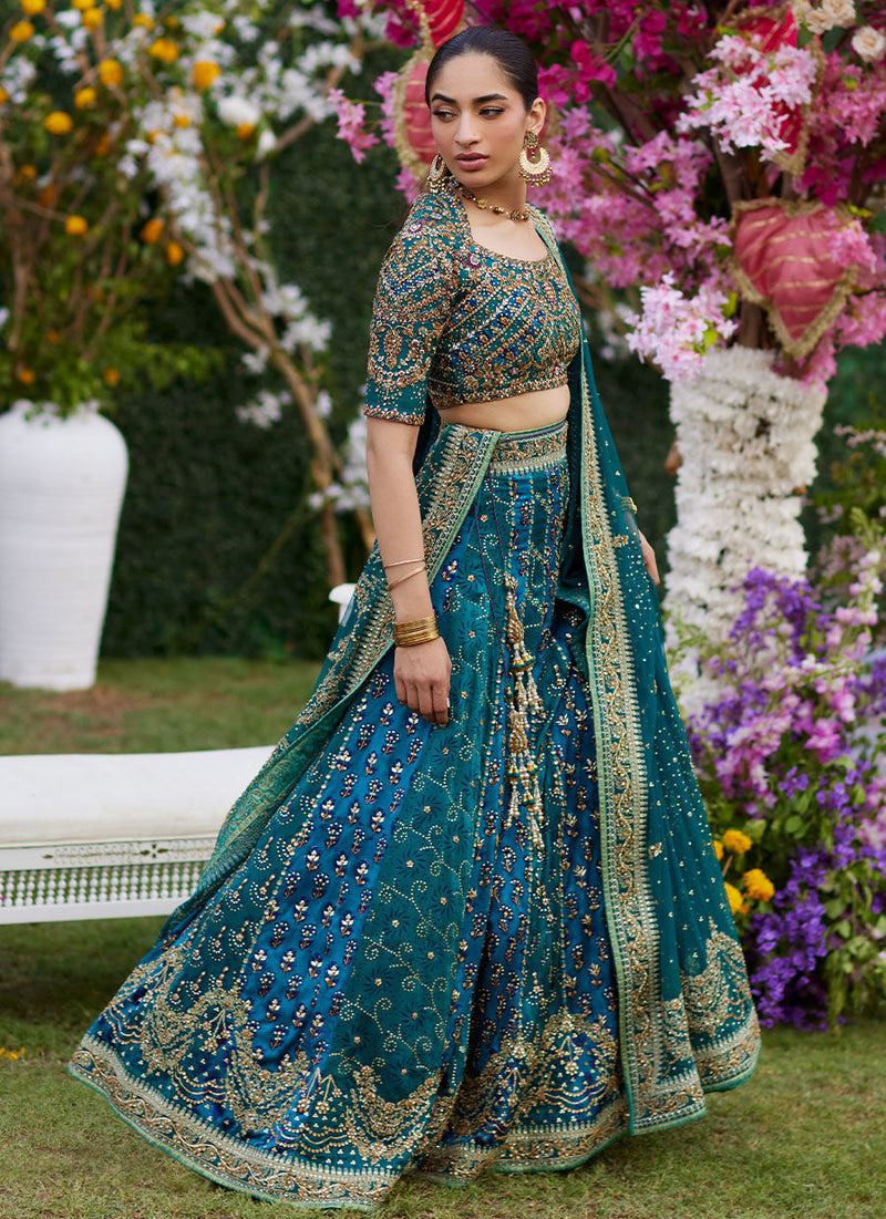 Ishana Teal Lehnga Choli