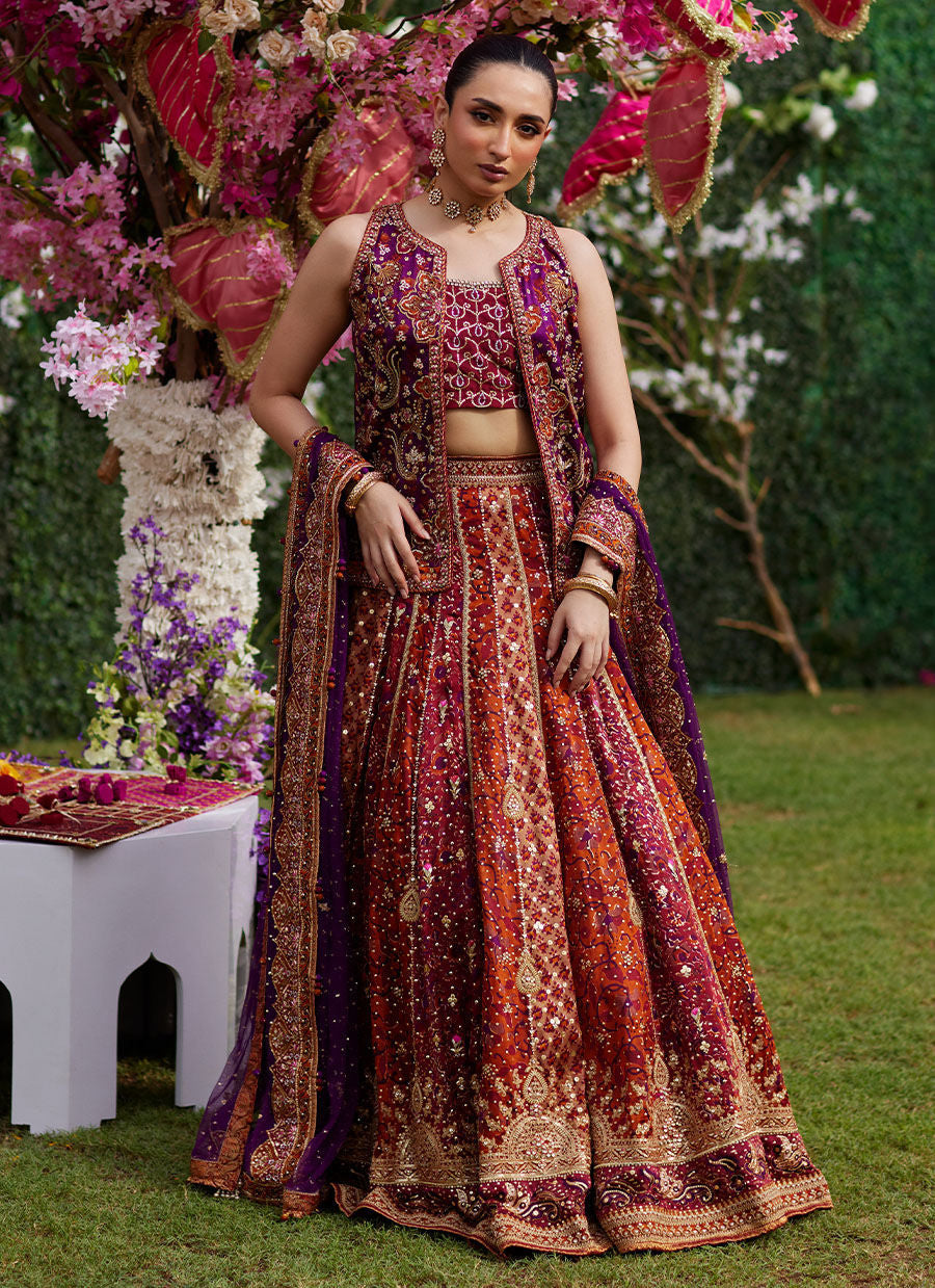 Leena Block Printed Lehnga And Jacket