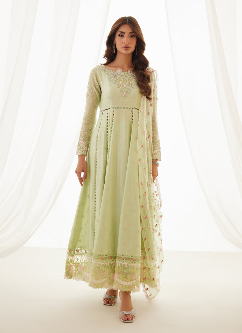 Leni Apple Green Shirt And Dupatta