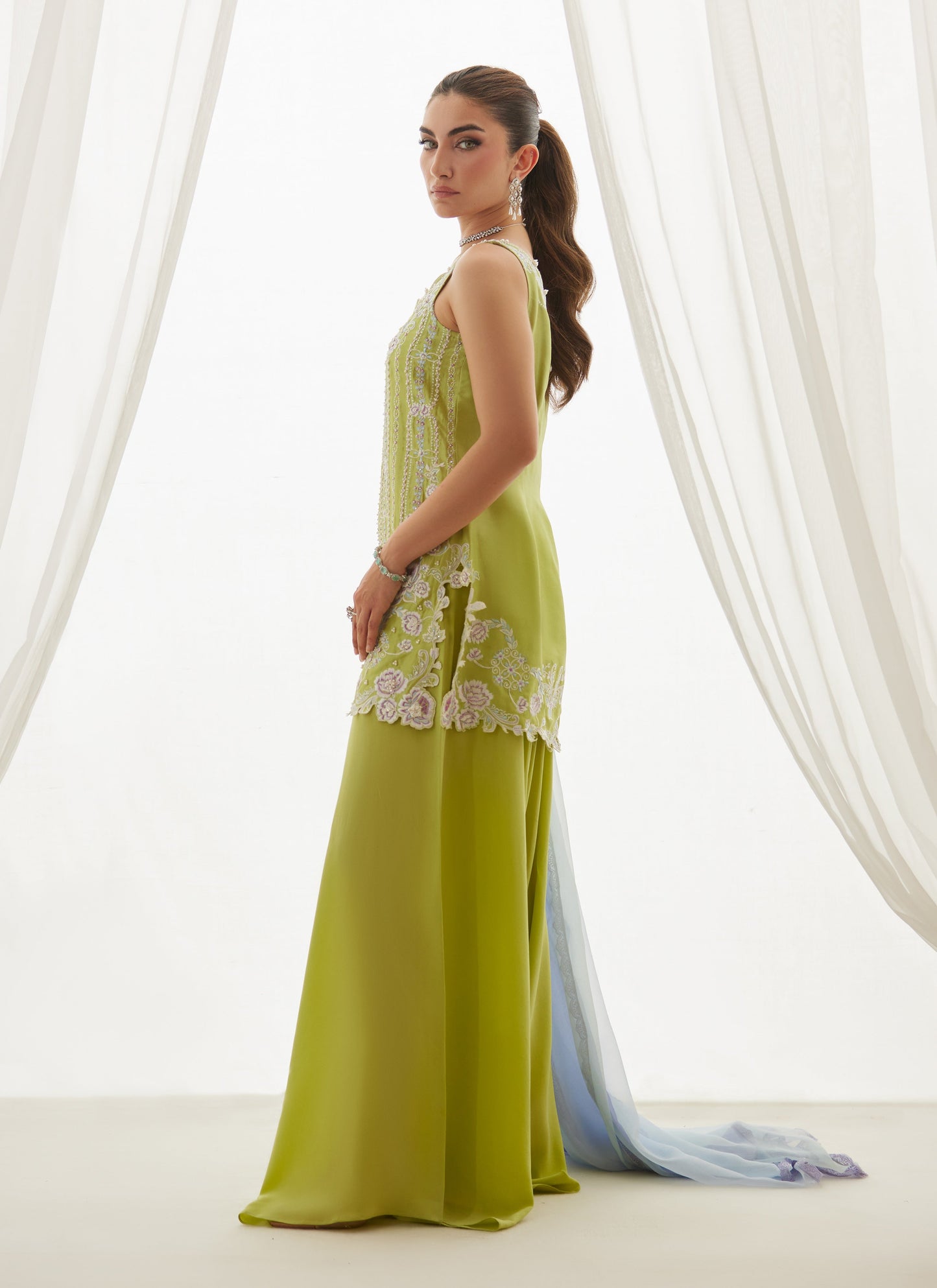 Ceelie Citrus Shirt And Dupatta