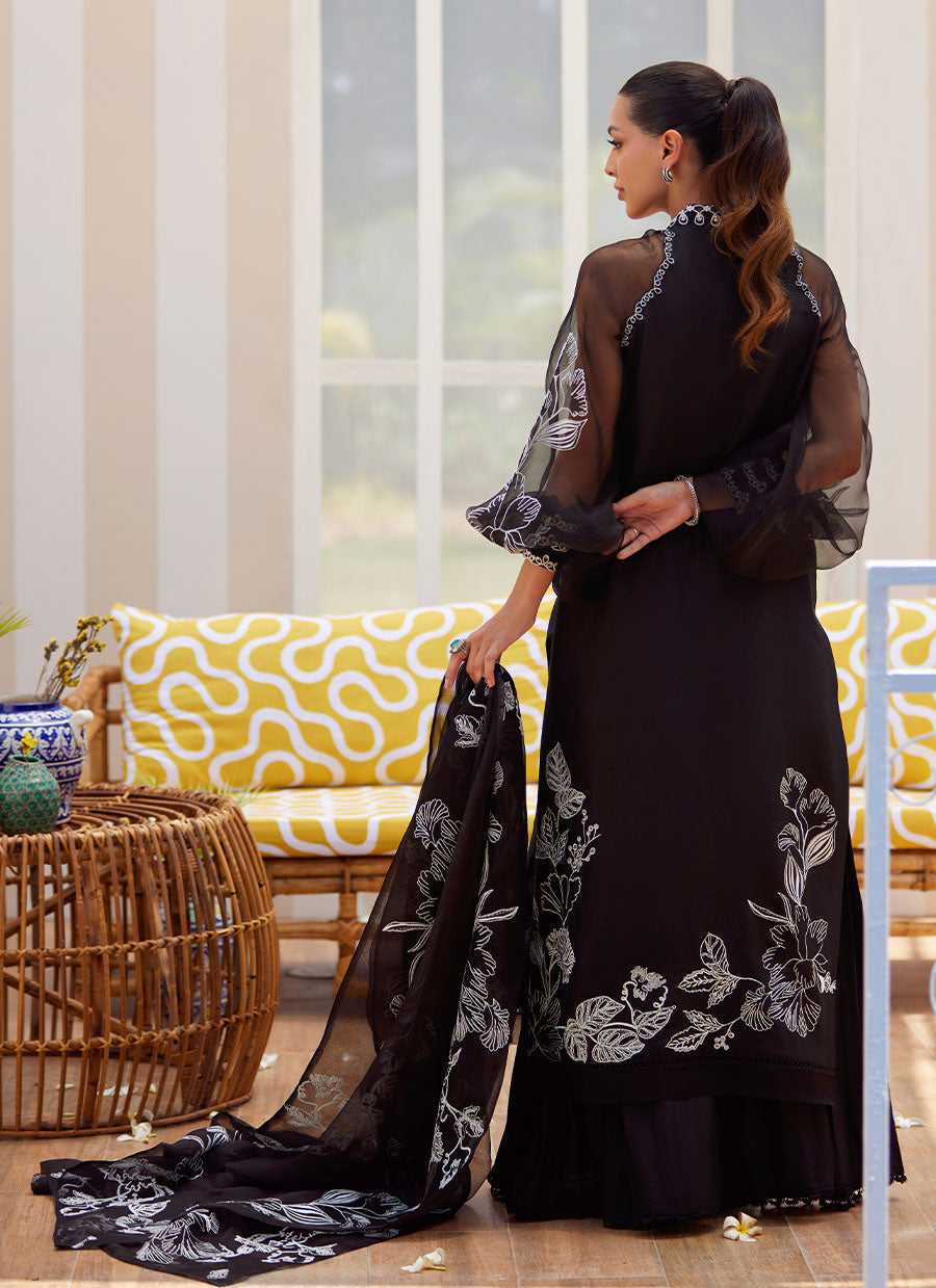 Reina Ebony Shirt and Dupatta