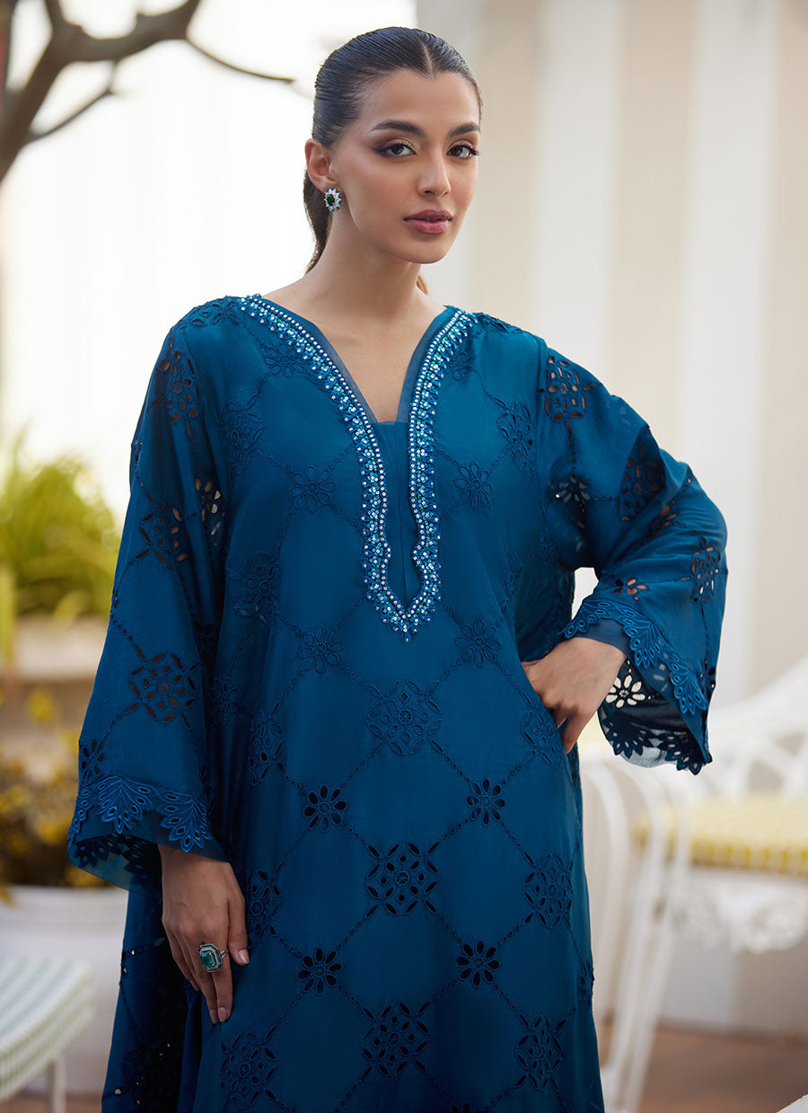 Cela Teal Shirt and Dupatta