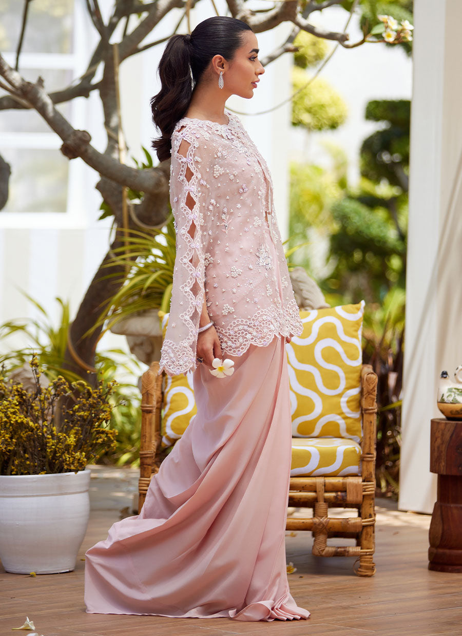 Cari Organza Cape and Pre-Drape Sari Skirt