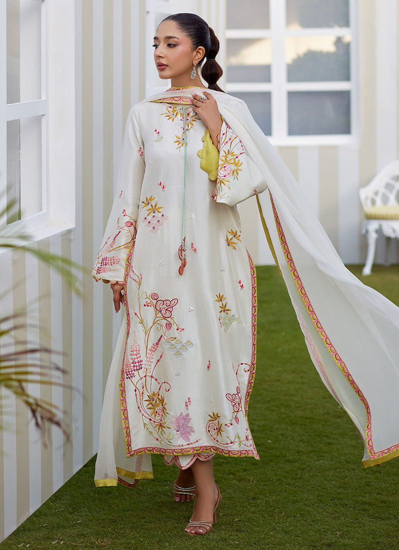 Mireza Ivory Shirt and Dupatta