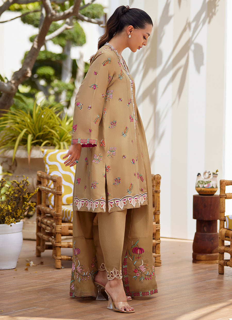 Lira Beige Shirt and Dupatta