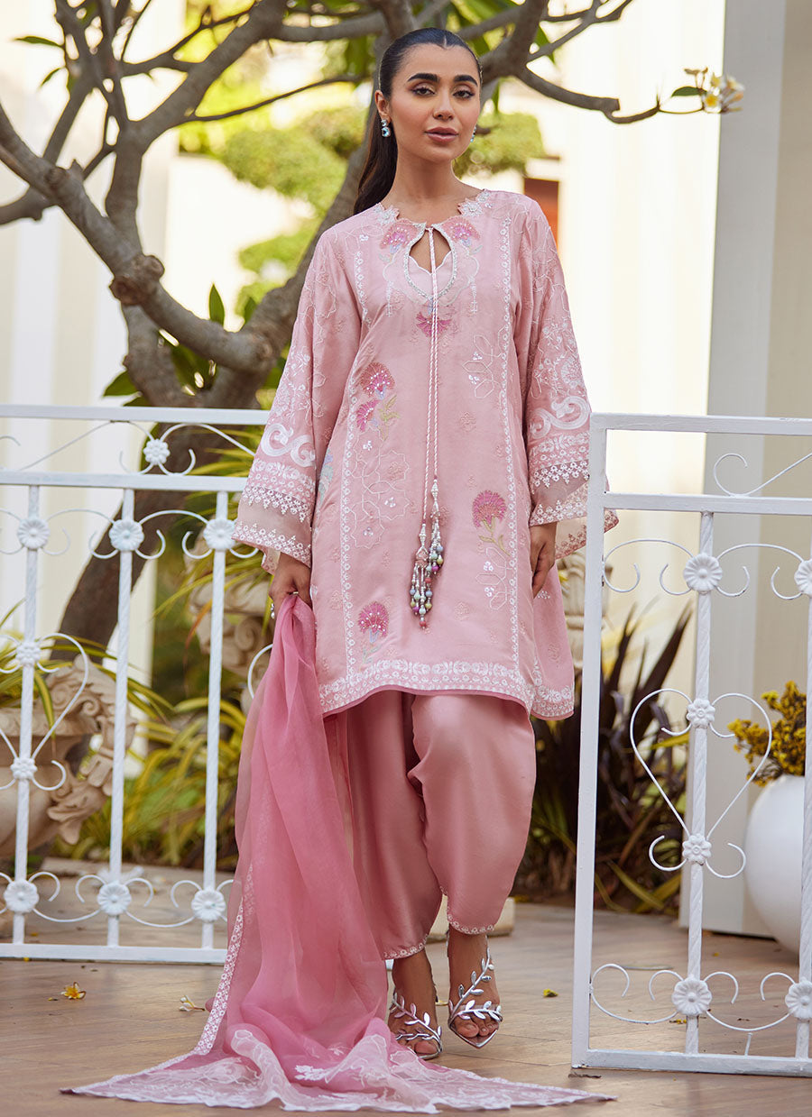 Jovie Tea Pink Shirt and Dupatta