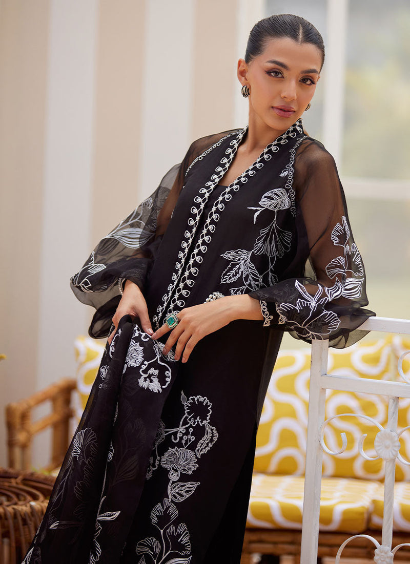 Reina Ebony Shirt and Dupatta