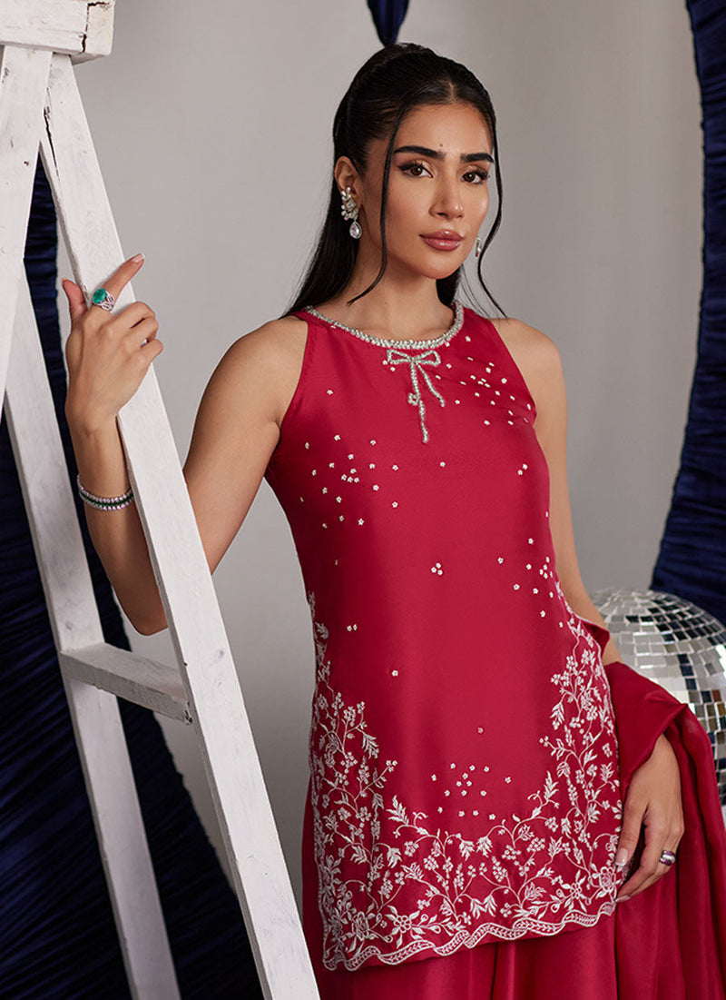 Izzy Hot Pink Shirt And Dupatta