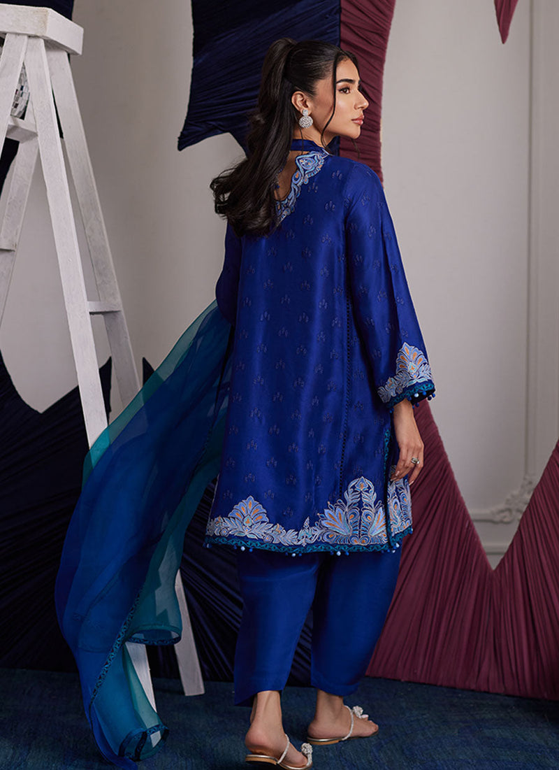 Aliza Azure Shirt And Dupatta