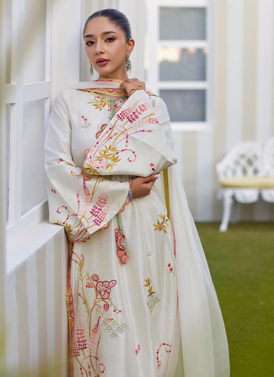 Mireza Ivory Shirt and Dupatta