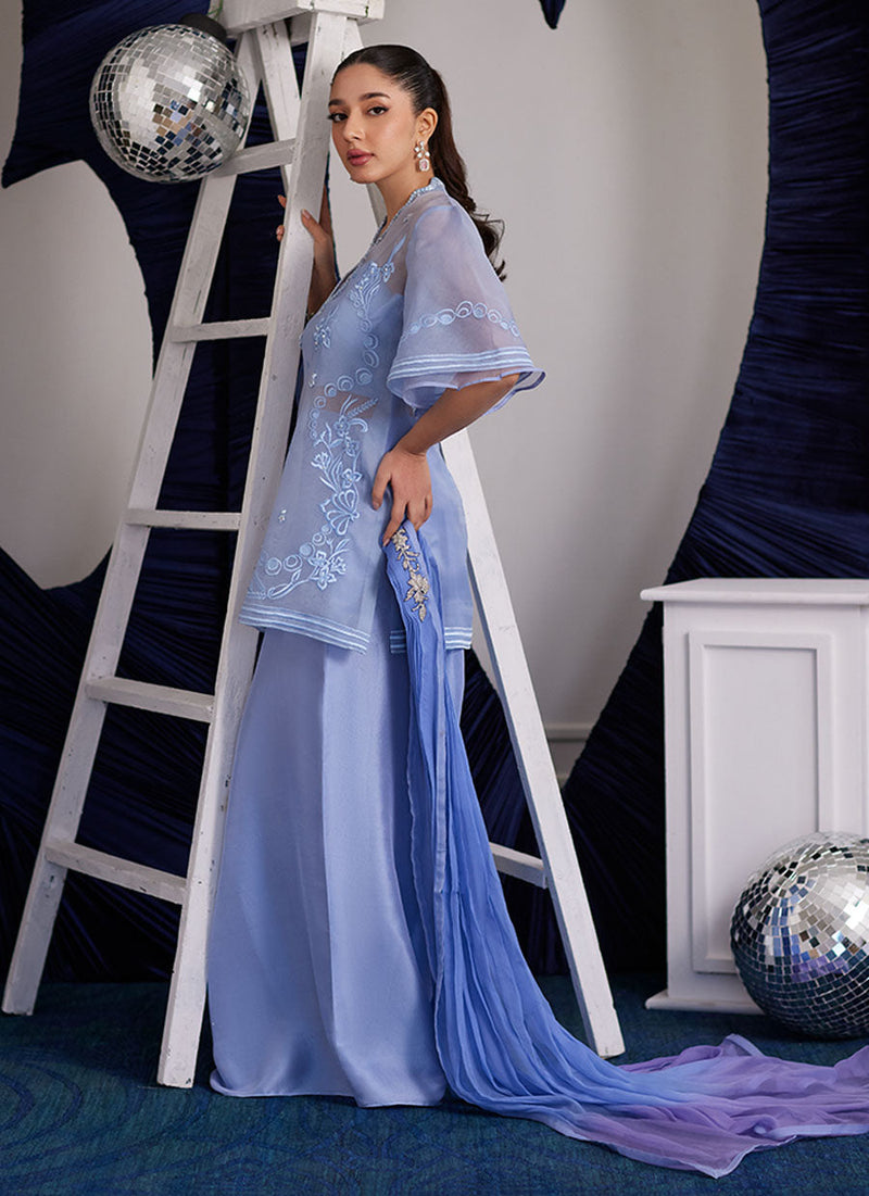 Cassie Periwinkle Shirt And Dupatta