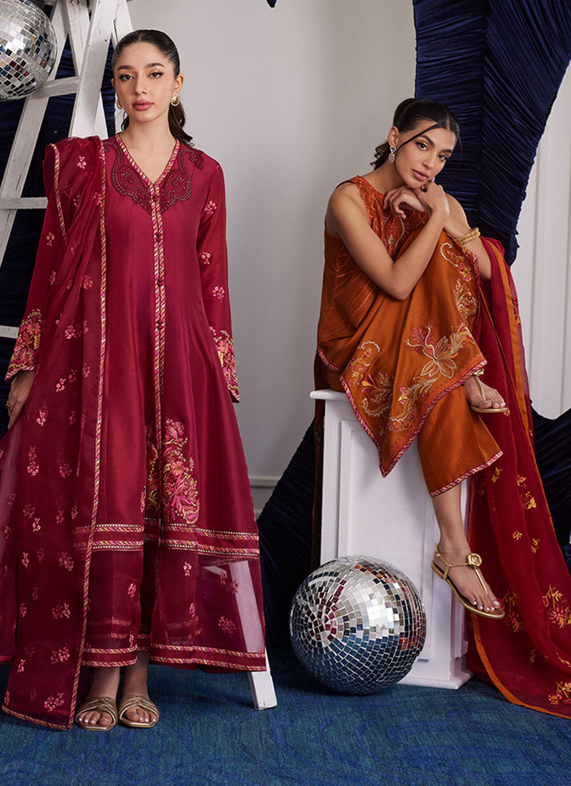 Zadie Burnt Orange Shirt And Dupatta