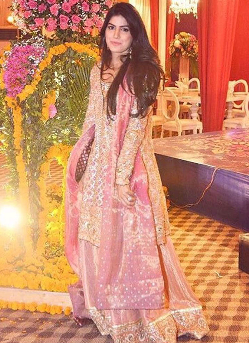 Rose gold custom made Farah Talib Aziz ensemble