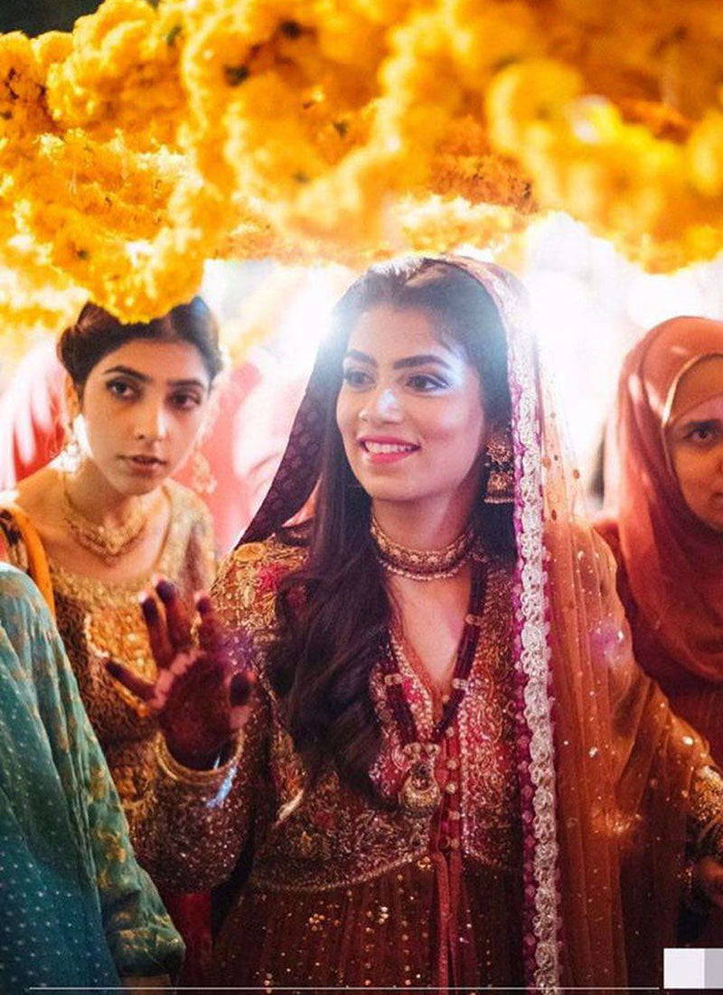 The Bride Wears a Signature Kalidaar in the Perfectly Festive Colours