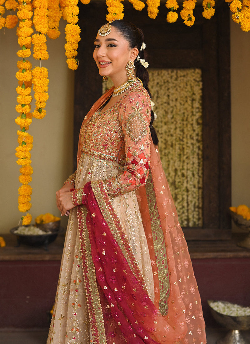 Ariella gold and coral kalidaar