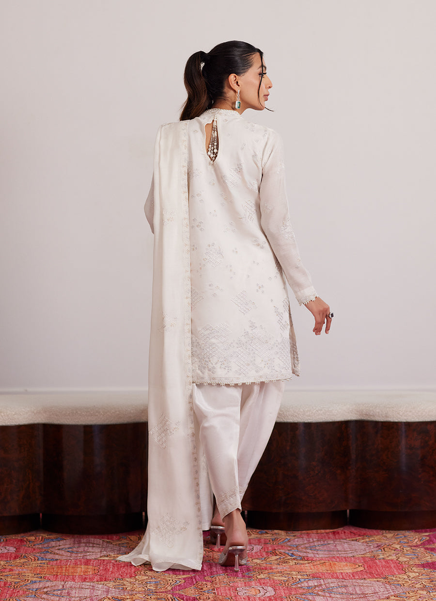 Calla Ivory Angarkha And Dupatta