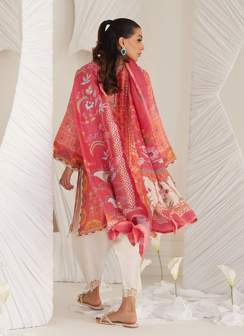 Lillia Tangerine Shirt and Dupatta