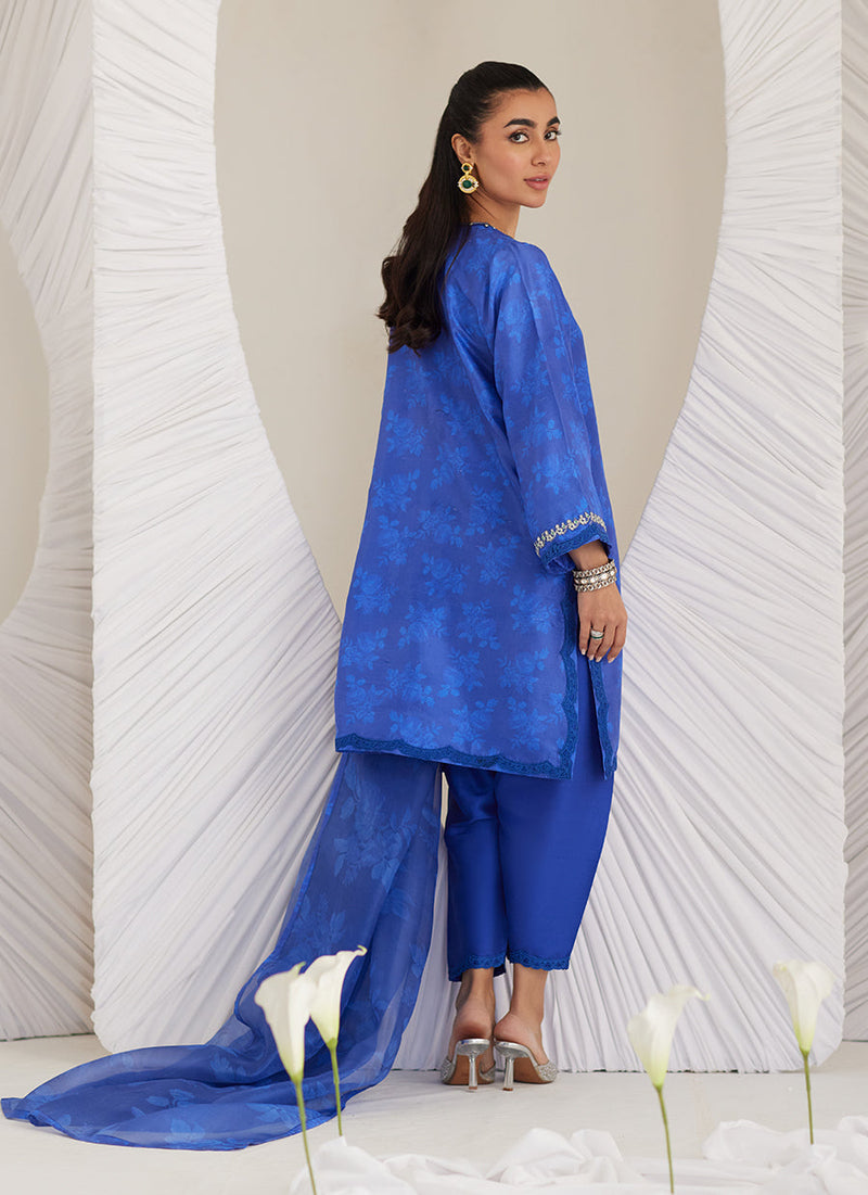 Electra Cobalt Shirt and Dupatta