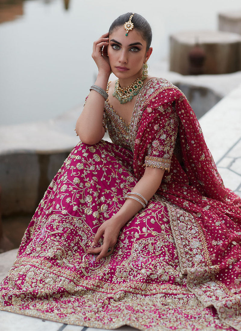 Gul Bano Berry Lehnga Choli Bridal