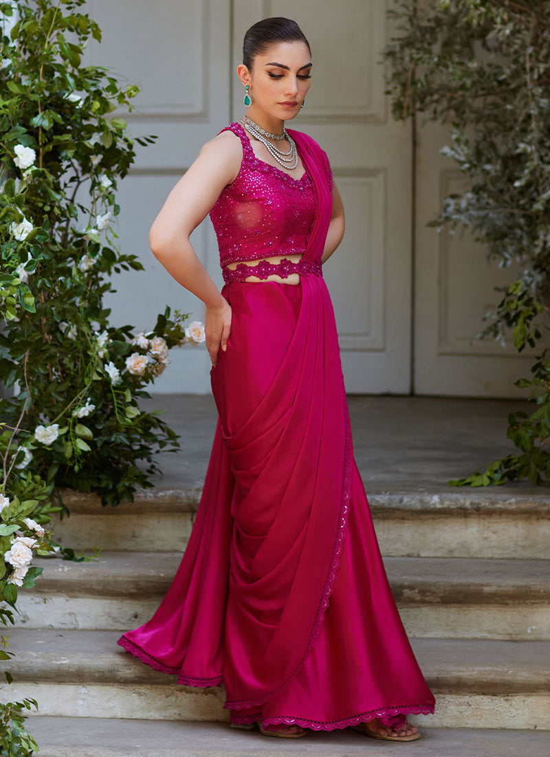 Vezeen Magenta Saree