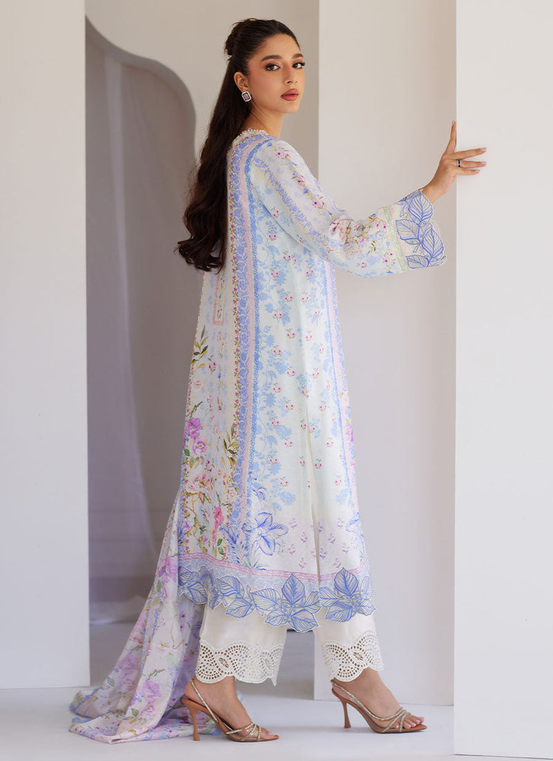 Zorya Ice Blue Shirt and Dupatta