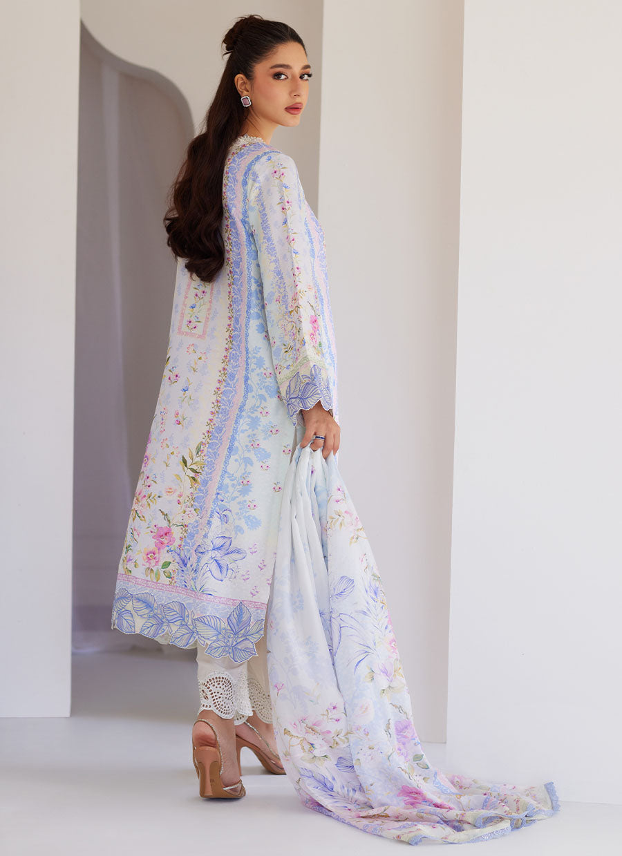 Zorya Ice Blue Shirt and Dupatta