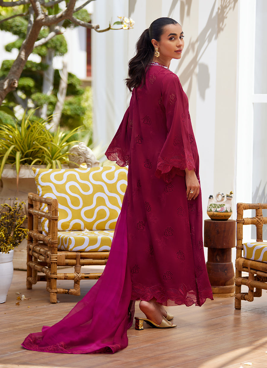 Aiko Burgundy Shirt and Dupatta