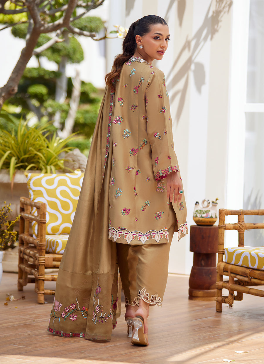 Lira Beige Shirt and Dupatta