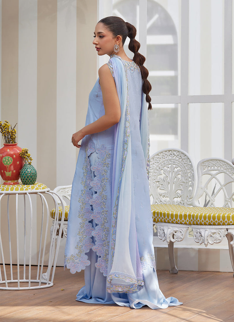 Zila Periwinkle Shirt and Dupatta