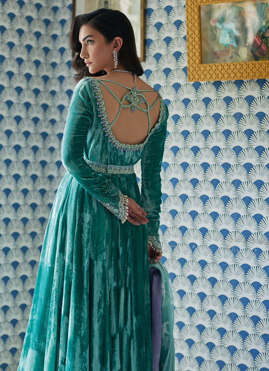 Naja Aqua Kalidaar And Dupatta