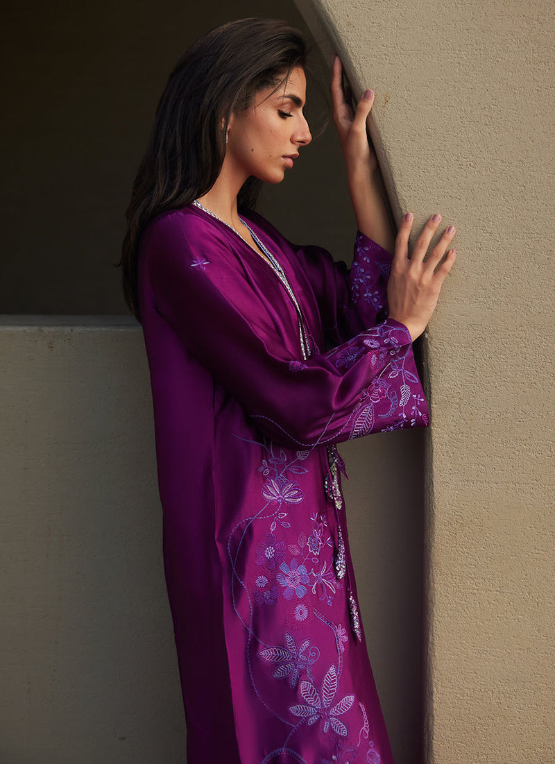 Gilly Grape Silk Kaftan