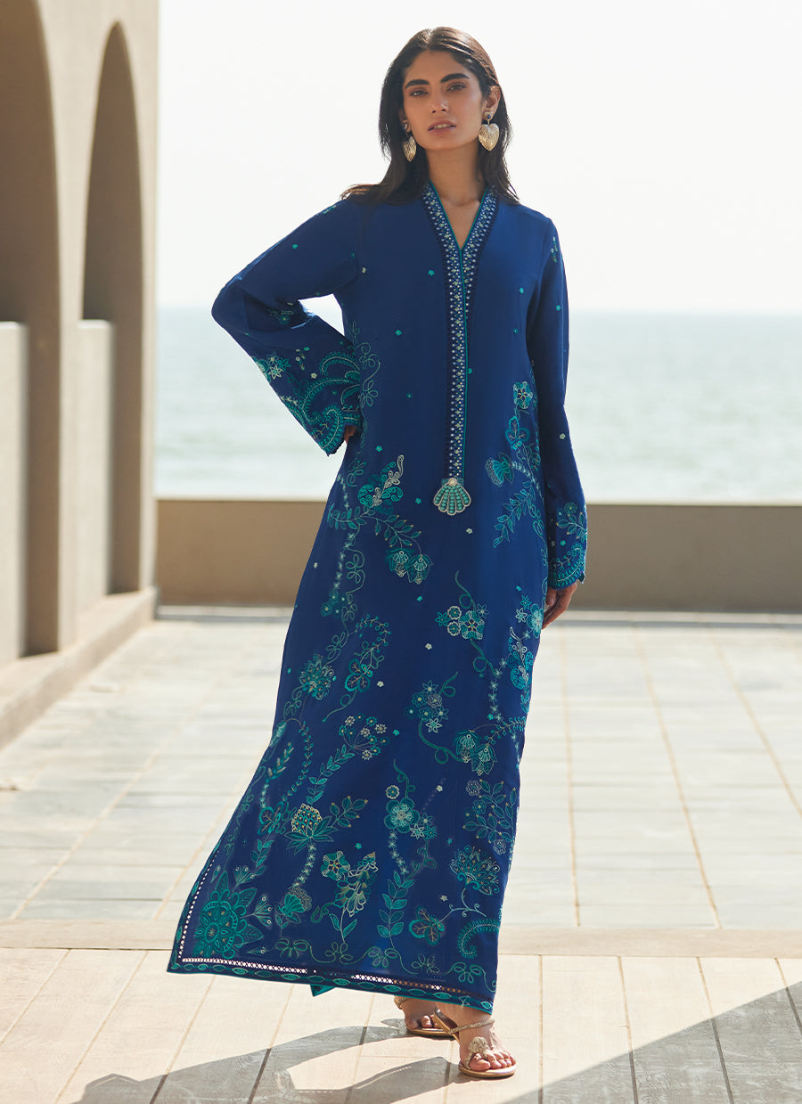 liri Ink Blue Kaftan