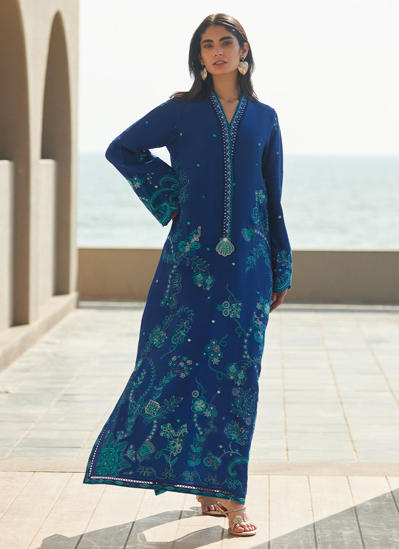 liri Ink Blue Kaftan