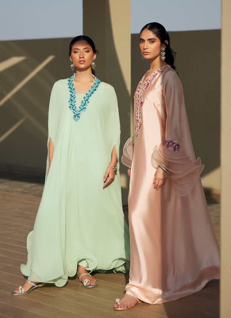 Nika Iceblue Chiffon Kaftan