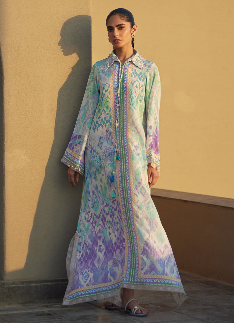 Marisol Ikkat Crepe Kaftan