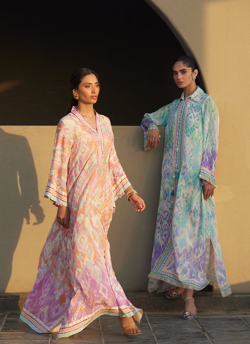 Marisol Ikkat Crepe Kaftan